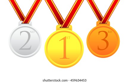 Set of gold, silver and bronze medals.vector