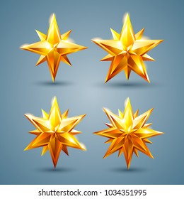 Set of gold stars