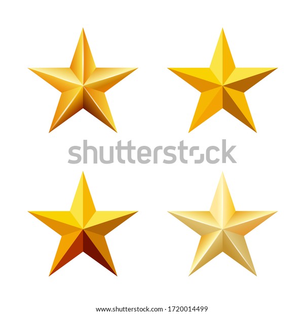 Set Gold Stars Made Different Styles Stock Vector (Royalty Free ...