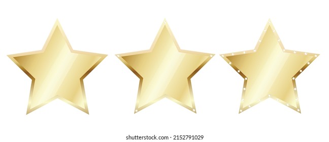 Set of Gold stars. Vector star icon