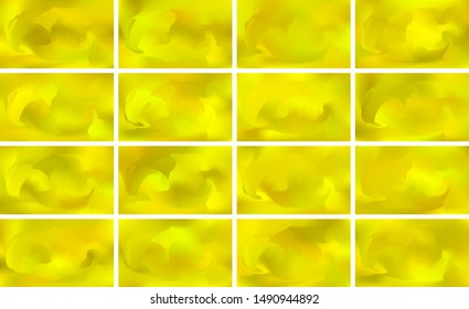 Set of gold vector gradients. Collection of golden rectangles.
