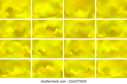 Set of gold vector gradients. Collection of golden rectangles.