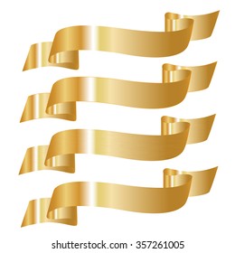 set of gold vector ribbons for your text 