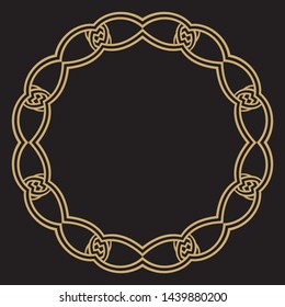 Set of gold vintage frames. Circular baroque ornament. Decorative element of design of the menu, invitations, cards. Vector graphics.