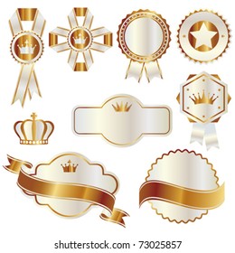 set of gold and white emblem