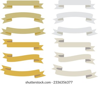 A set of gold and white simple title ribbons.
A ribbon frame with a subdued color that allows you to write letters.