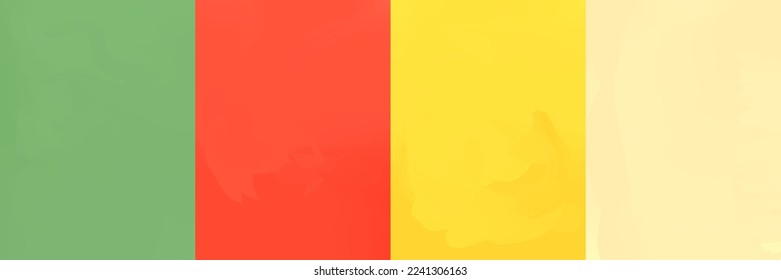 Set of gold, yellow, red and green vector gradients. Collection of nice looking and stylish rectangles.