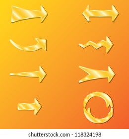 set of golden arrows. eps10