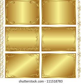 set of golden  backgrounds -  vector illustration