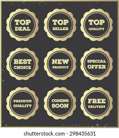 Set of golden badges