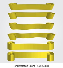 Set of golden banners
