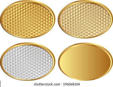 set of golden banners