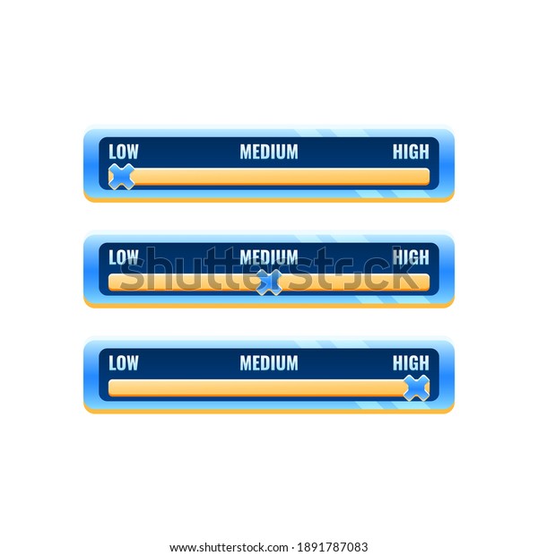 Set Golden Blue Space Game Ui Stock Vector (Royalty Free) 1891787083 ...