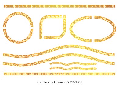 Set of Golden Border, Frame for Certificate, Placard Go Xi Fat Cai / Imlek Moment or other China Related