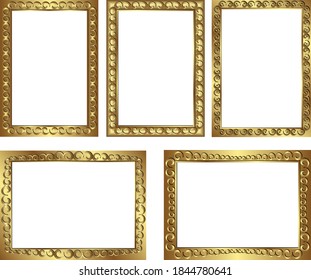 set of golden borders - vector illustration