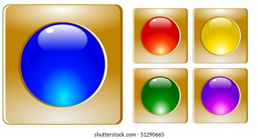 set of golden buttons