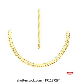set of golden chain isolated on white background vector