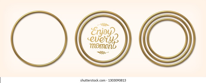 Set of golden circular frames