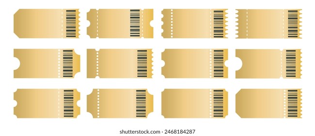 Set of golden color coupons of different designs
