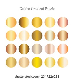 Set of golden color gradient palette