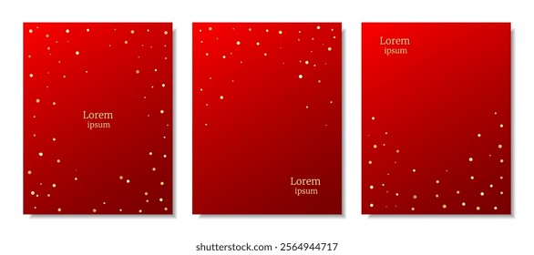 Set Golden Confetti Background