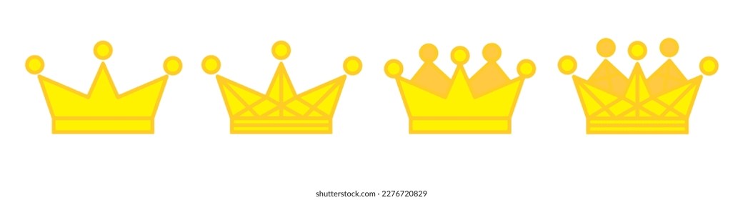 Set of golden crowns.EPS 10