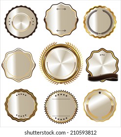 Set of golden empty labels, collection 