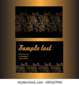 Set of golden flyer pages ornament illustration concept. Vintage art traditional, chinese, japanese, indian, elements. Vector decorative retro greeting card or invitation design.