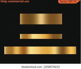 Set of golden foil texture background, gradient mesh. High resolution. 