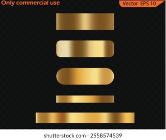 Set of golden foil texture background, gradient mesh. High resolution. 