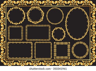 set of golden frames