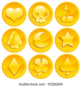 Set of Golden Game Coins