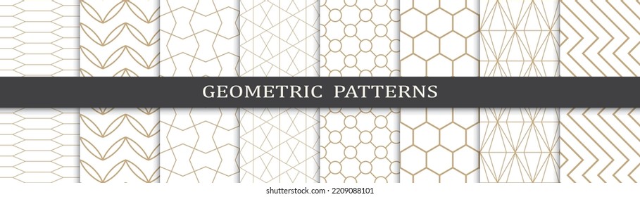 Set of golden geometric pattern