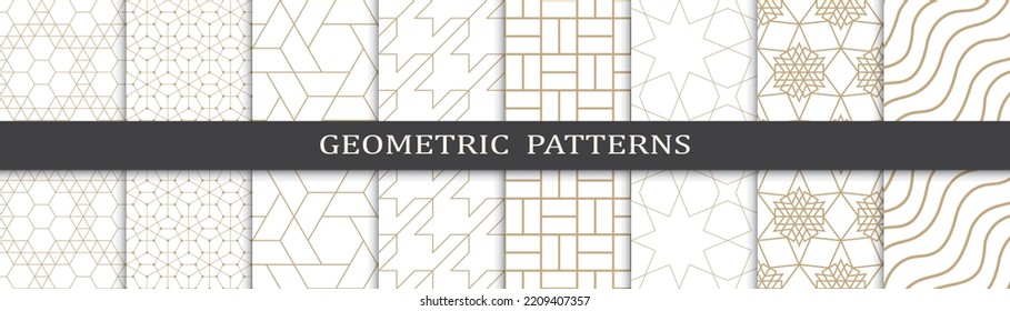Set of golden geometric pattern