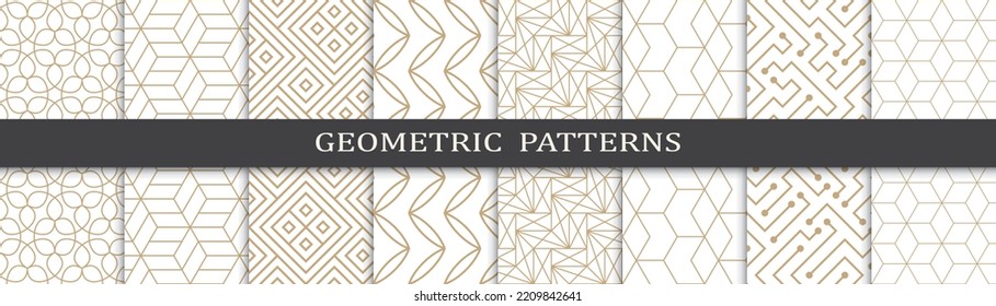 Set of golden geometric pattern