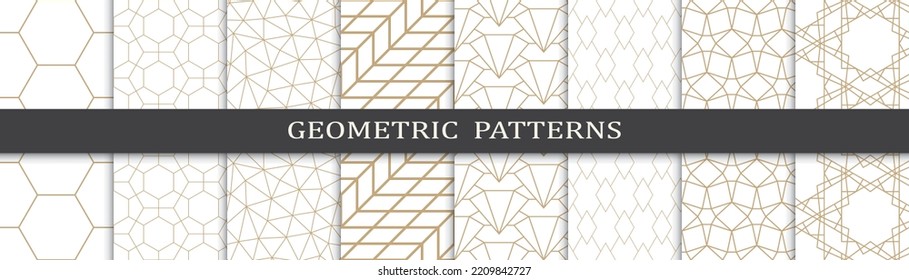 Set of golden geometric pattern
