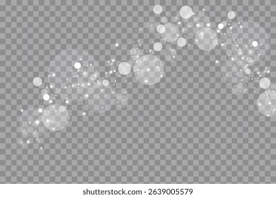 Set of golden glowing light effects isolated. Solar flare with rays and spotlight. Glow effect. Star burst with glitter.