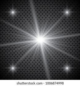 Set of golden glowing lights effects isolated on transparent background. Sun flash with rays and spotlight. Glow light effect. Star burst with sparkles.