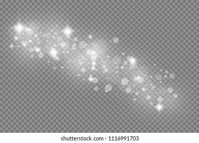 Set of golden glowing lights effects isolated on transparent background. Sun flash with rays and spotlight. Glow light effect. Star burst with sparkles.
