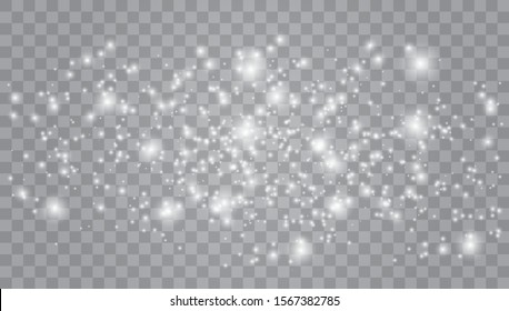 Conjunto de efectos luminosos dorados aislados sobre fondo transparente.Efecto luminoso. Ilustración vectorial. 