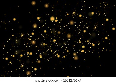 Set of golden glowing lights effects isolated on transparent background. Sun flash with rays and spotlight. Glow light effect. Star burst with sparkles.
