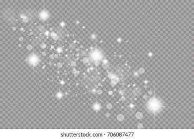 Conjunto de efectos luminosos dorados aislados sobre fondo transparente. El sol brilla con rayos y foco.Efecto luminoso. Estrella estalló de chispas.