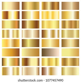Set of golden gradient backgrounds.Vector illustration.