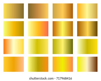 Set of golden gradients. Gold background, wealth and luxury. Vector illustration