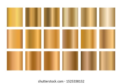Set of golden gradients. Gold metals collection.