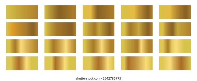 Set of Golden gradients set. metallic gold gradients golden color. Premium royal golden gradients swatches palette set design