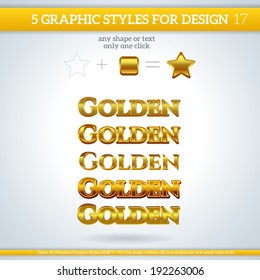 Set Of Golden Graphic Styles For Design.