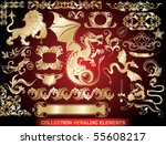 set: golden heraldic elements