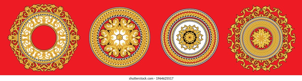 Set of golden italian rosettes