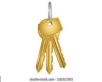Set of golden keys. File is in eps10 format.